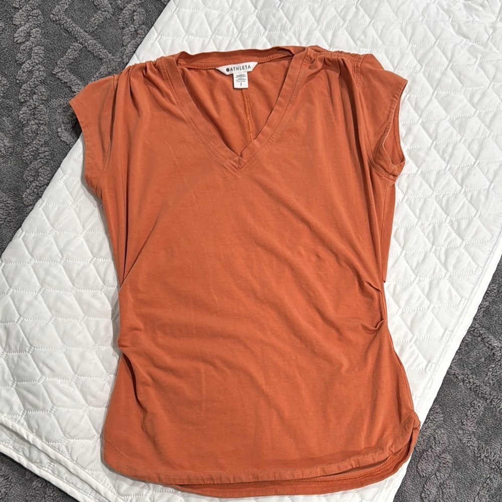 Athleta Women's Small Terracotta V-Neck Top